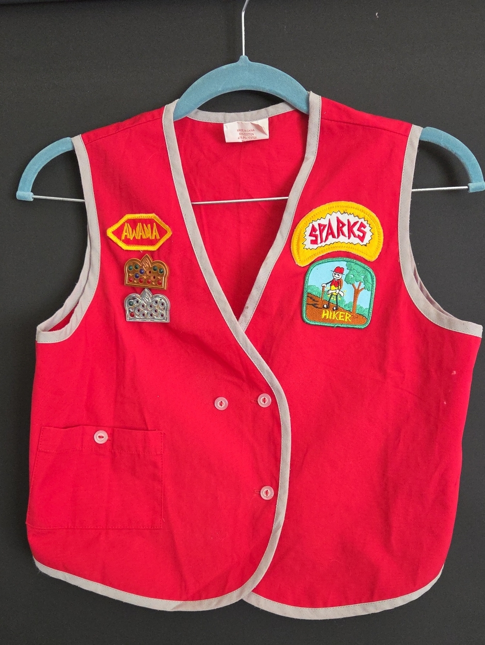 Vintage Awana Sparks Red Uniform Vest with Patches – Youth